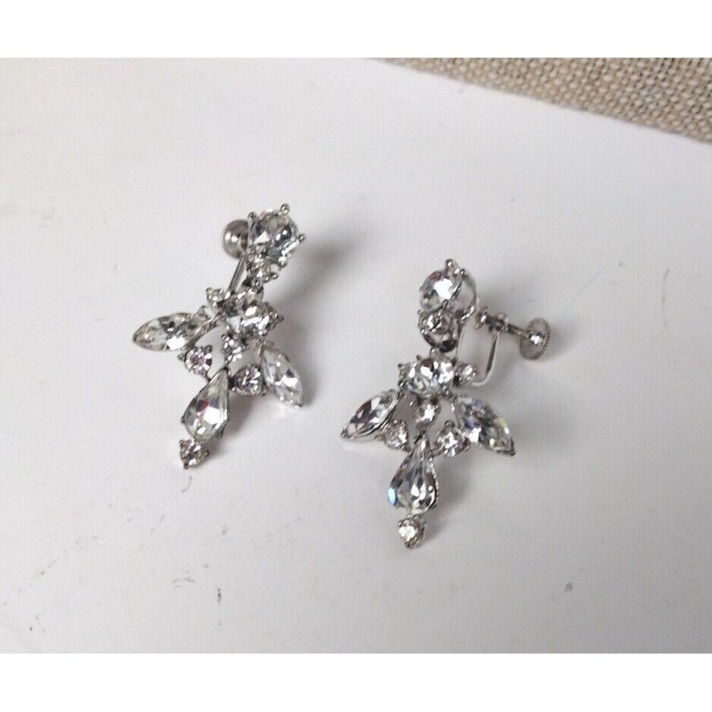 Stunning Vintage Bogoff Signed Rhinestone Silver … - image 1